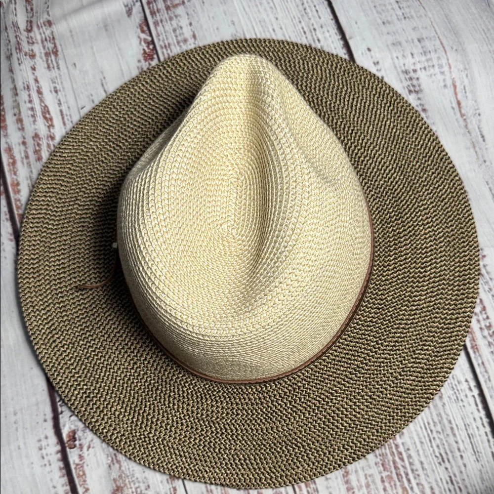 Sunday Afternoons Cream and Brown Wide Brimmed Fedora Hat Medium - Picture 6 of 16